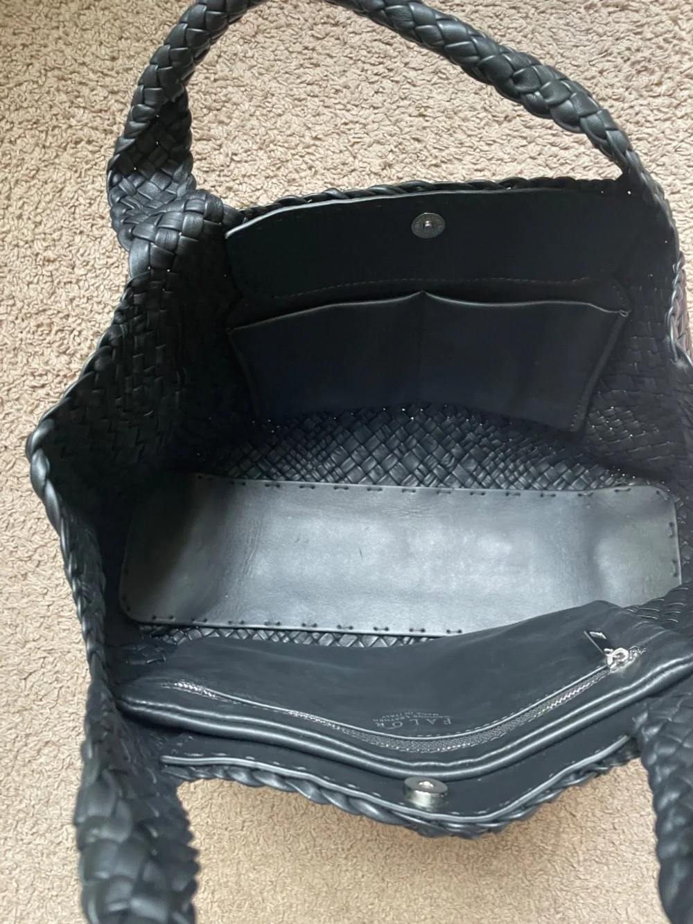 Falor Leather Woven Tote - NEW